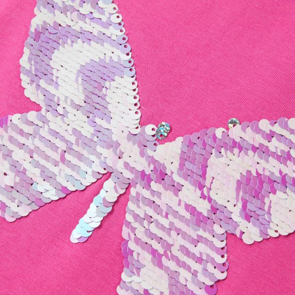 T-shirt de manga curta para criança rosa-escuro 128 - Image 4