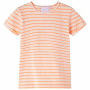 T-shirt de criança laranja-néon 140
