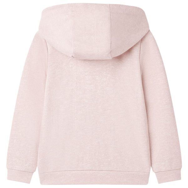 Sweatshirt para criança com capuz e fecho mistura de rosa claro 92 - Image 2