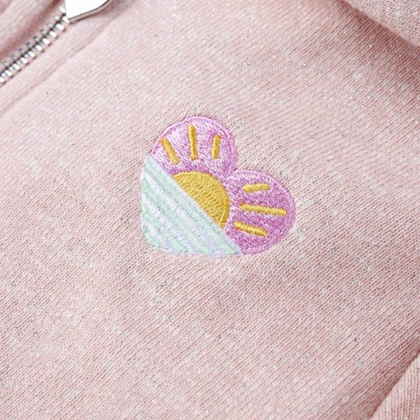 Sweatshirt para criança com capuz e fecho mistura de rosa claro 92 - Image 4