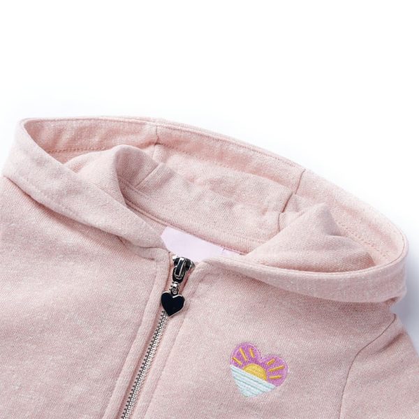 Sweatshirt para criança com capuz e fecho mistura de rosa claro 116 - Image 3