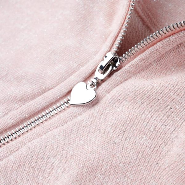 Sweatshirt para criança com capuz e fecho mistura de rosa claro 116 - Image 5