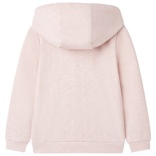 Sweatshirt para criança com capuz e fecho mistura de rosa claro 140 - Image 2