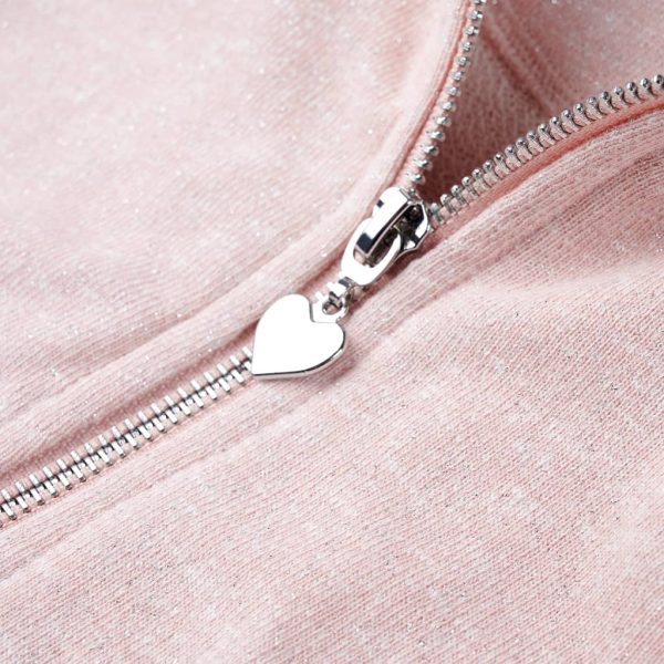 Sweatshirt para criança com capuz e fecho mistura de rosa claro 140 - Image 5