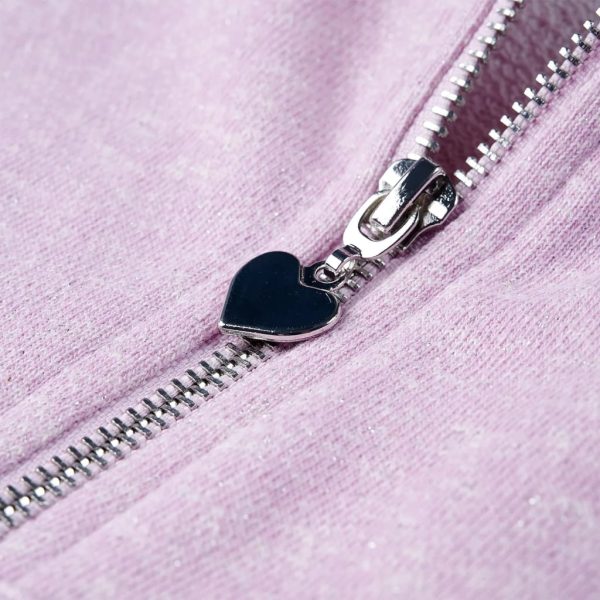 Sweatshirt para criança com capuz e fecho mistura de lila 128 - Image 5