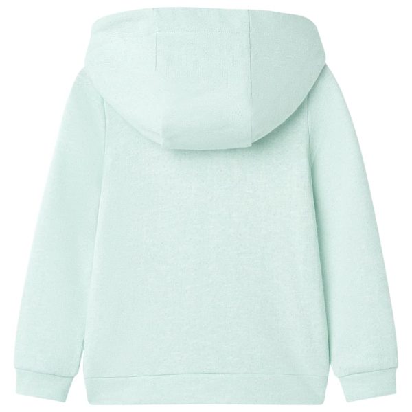 Sweatshirt para criança com capuz e fecho menta-claro misto 92 - Image 2