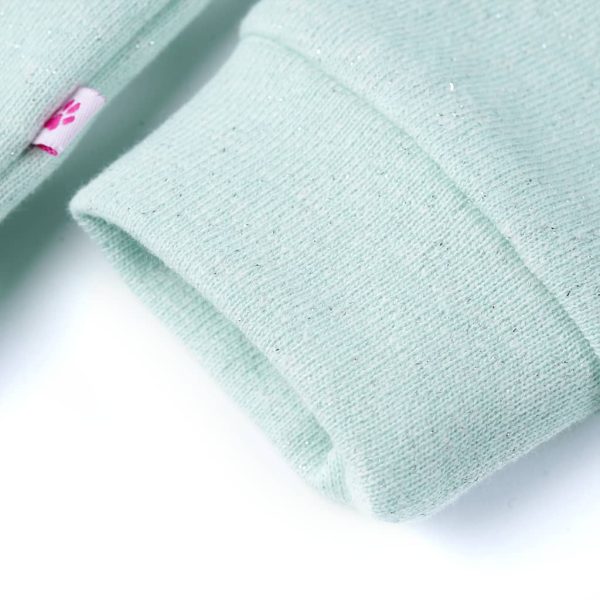 Sweatshirt para criança com capuz e fecho menta-claro misto 92 - Image 6