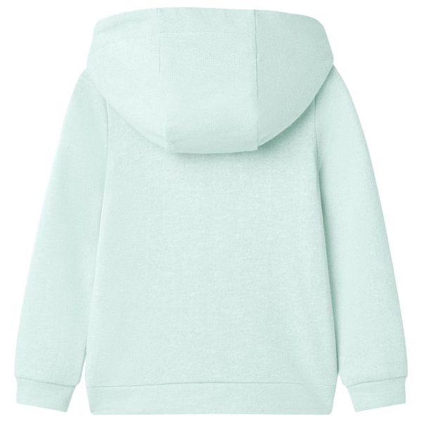 Sweatshirt para criança com capuz e fecho menta-claro misto 128 - Image 2