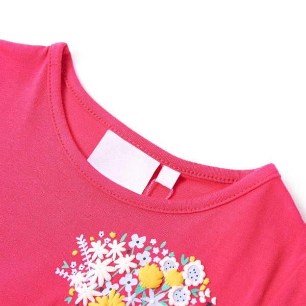 T-shirt infantil rosa brilhante 104 - Image 3