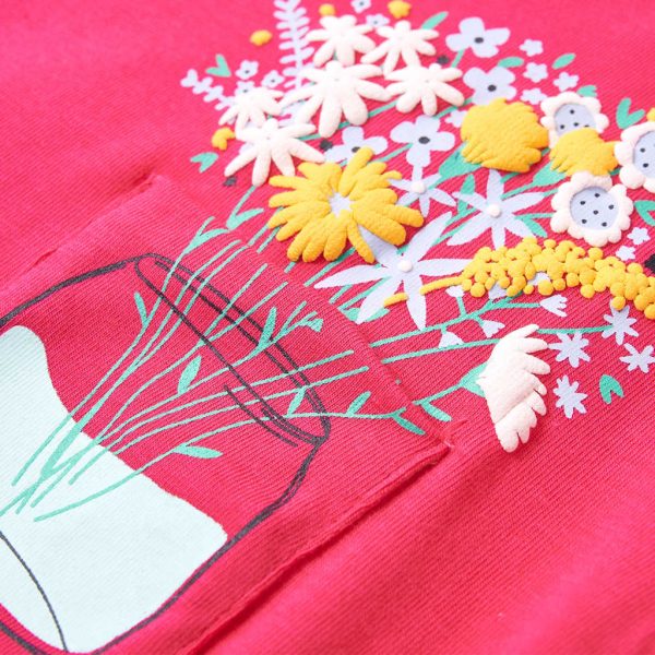 T-shirt infantil rosa brilhante 104 - Image 4