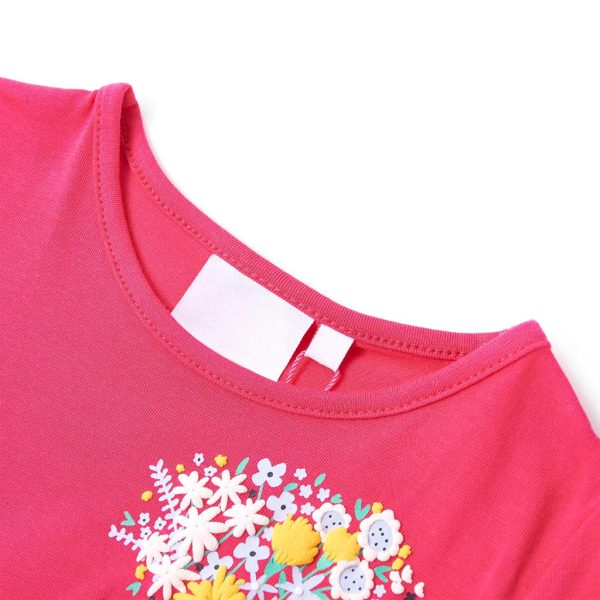 T-shirt infantil rosa brilhante 116 - Image 3