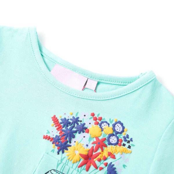 T-shirt infantil menta-claro 116 - Image 3