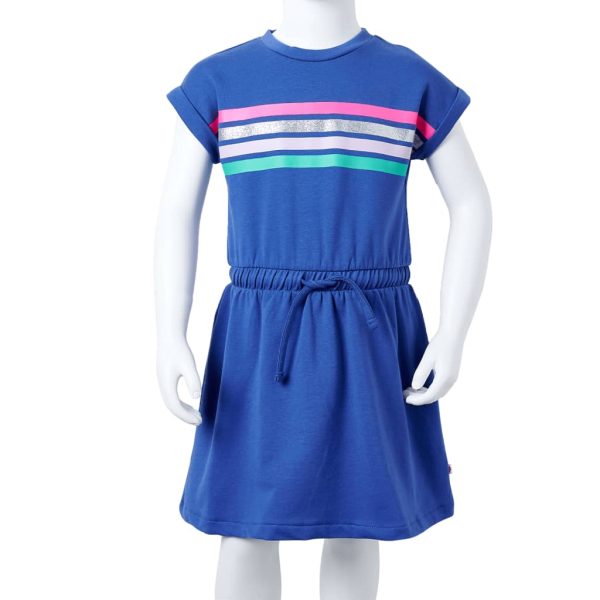 Vestido de criança com cordão azul-cobalto 92 - Image 8