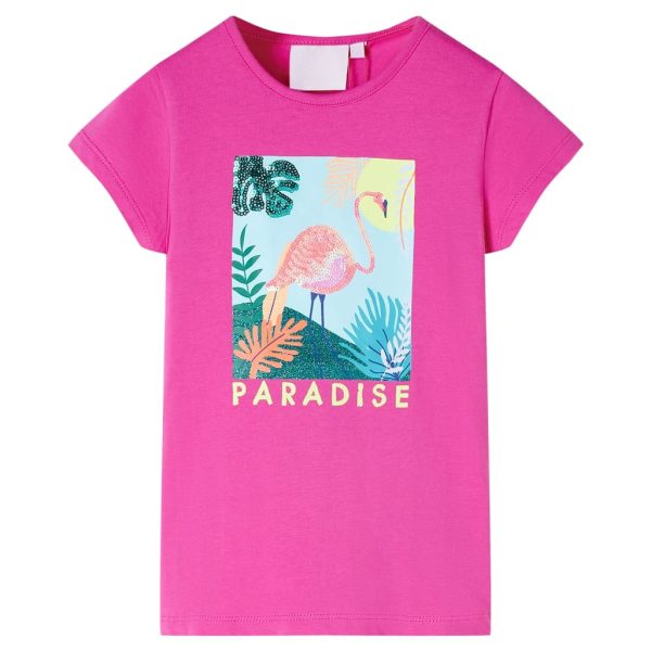 T-shirt de criança rosa-escuro 128