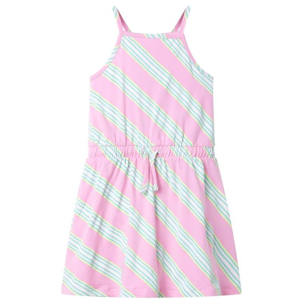 Vestido de criança com cordão sem mangas rosa 104