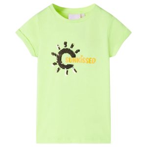 T-shirt de criança amarelo néon 140