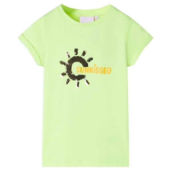 T-shirt de criança amarelo néon 140