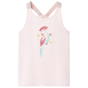 T-shirt de alças para criança rosa suave 116