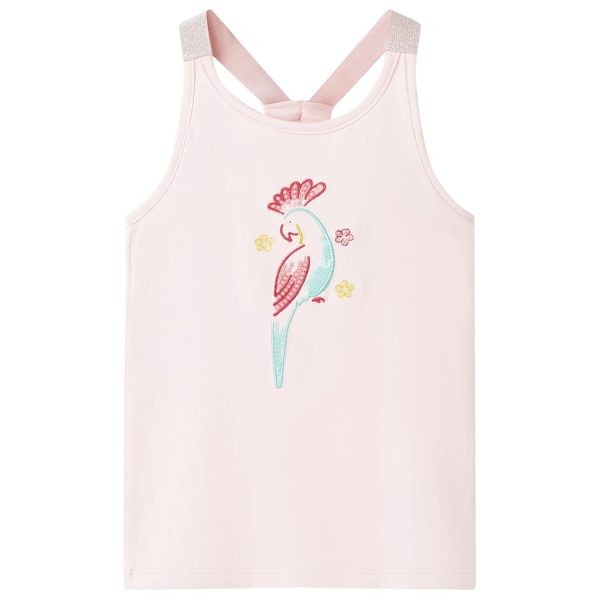 T-shirt de alças para criança rosa suave 128