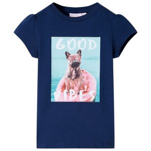 T-shirt para criança azul-marinho 128