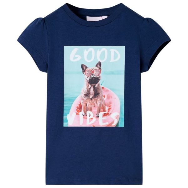 T-shirt para criança azul-marinho 128