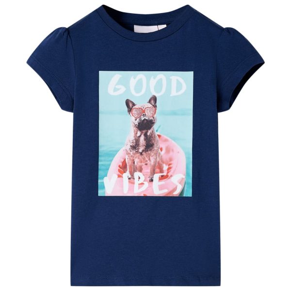 T-shirt para criança azul-marinho 140