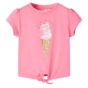 T-shirt de criança rosa-brilhante fluorescente 104