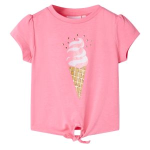 T-shirt de criança rosa-brilhante fluorescente 116