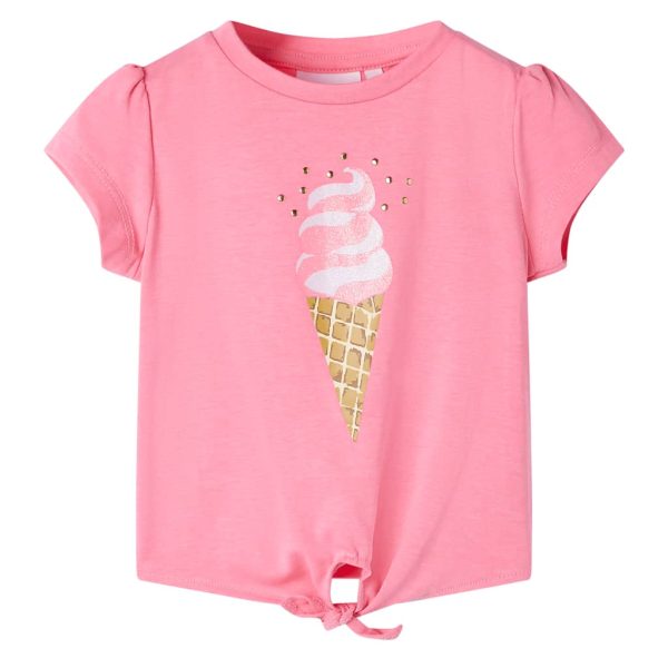 T-shirt de criança rosa-brilhante fluorescente 116