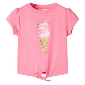 T-shirt de criança rosa-brilhante fluorescente 128