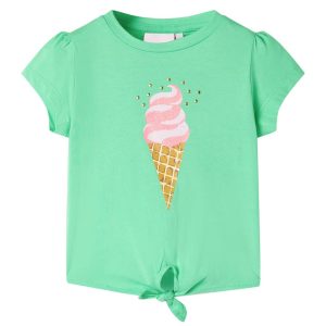 T-shirt de criança verde-claro 128