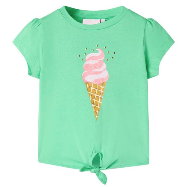 T-shirt de criança verde-claro 128