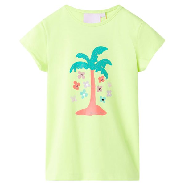 T-shirt de criança amarelo fluorescente 92
