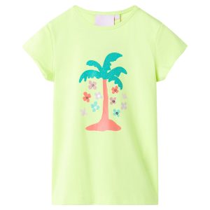 T-shirt de criança amarelo fluorescente 104
