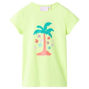 T-shirt de criança amarelo fluorescente 128