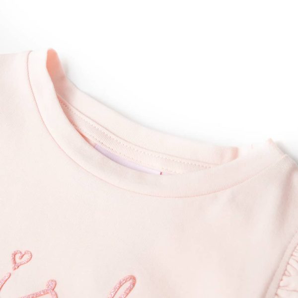 T-shirt para criança manga com folhos rosa-suave 92 - Image 3