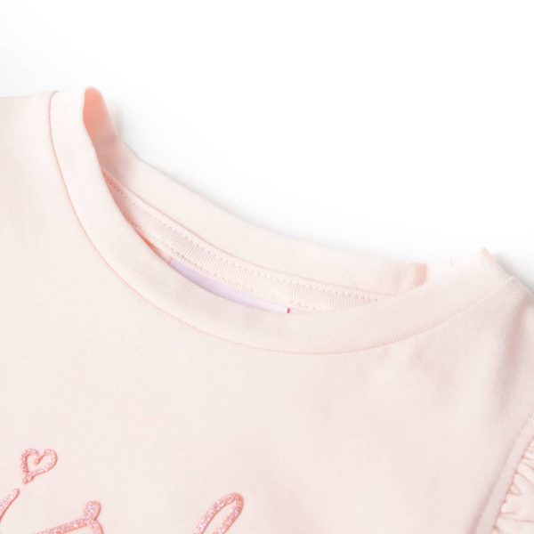 T-shirt para criança manga com folhos rosa-suave 104 - Image 3