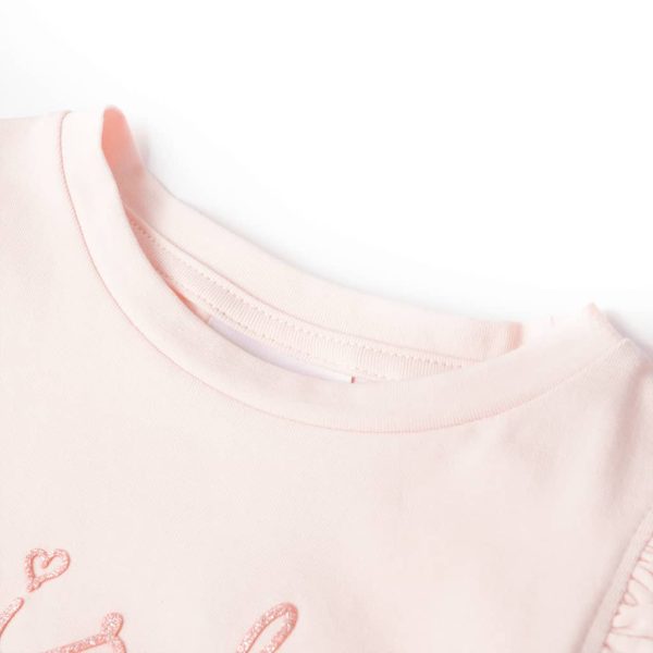 T-shirt para criança manga com folhos rosa-suave 116 - Image 3