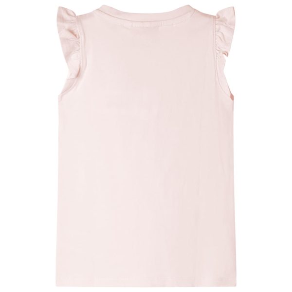 T-shirt para criança manga com folhos rosa-suave 140 - Image 2