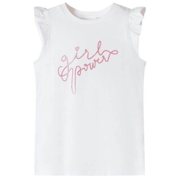 T-shirt para criança manga com folhos cor cru 104