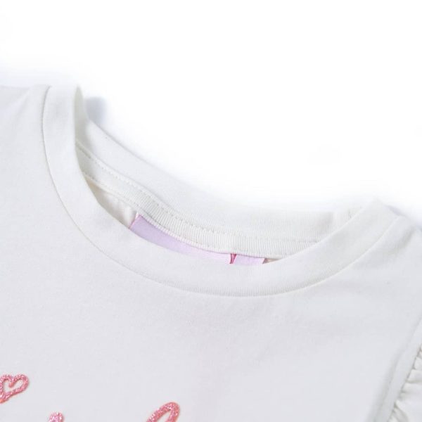T-shirt para criança manga com folhos cor cru 116 - Image 3
