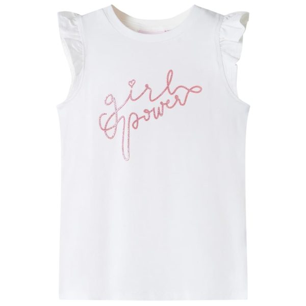 T-shirt para criança manga com folhos cor cru 140