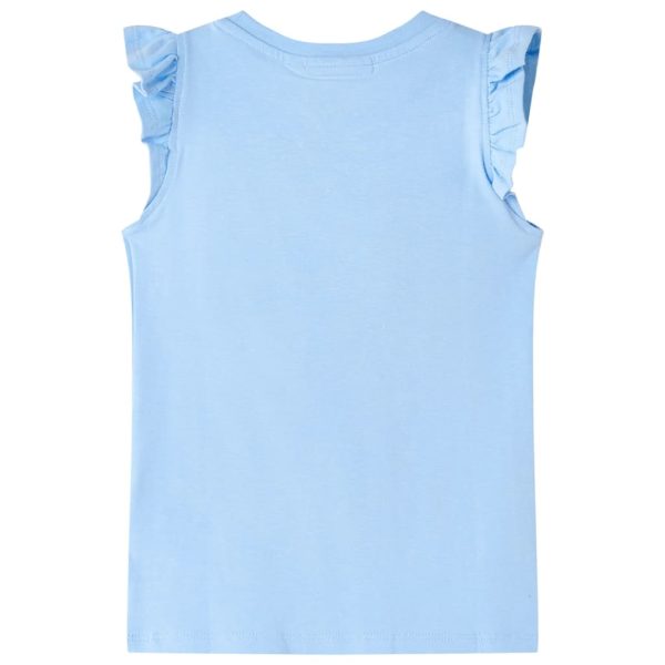 T-shirt para criança manga com folhos azul-claro 92 - Image 2
