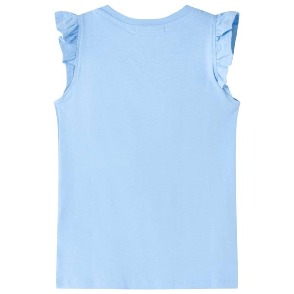 T-shirt para criança manga com folhos azul-claro 104 - Image 2