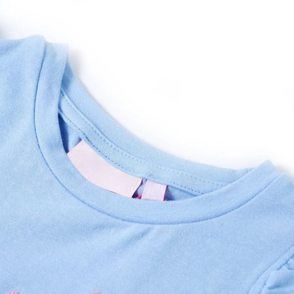 T-shirt para criança manga com folhos azul-claro 104 - Image 3