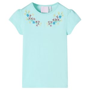 T-shirt de criança ciano-claro 128