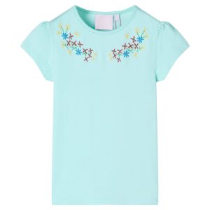 T-shirt de criança ciano-claro 140
