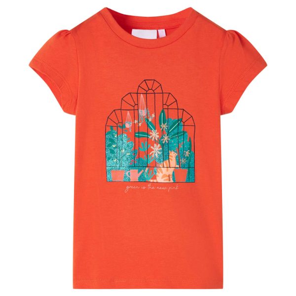 T-shirt de criança laranja-escuro 92