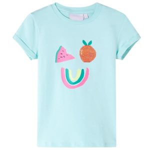 T-shirt de criança ciano-claro 104