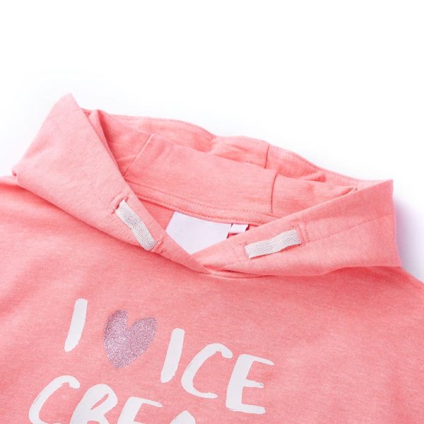 Sweatshirt para criança com capuz rosa-brilhante 128 - Image 3